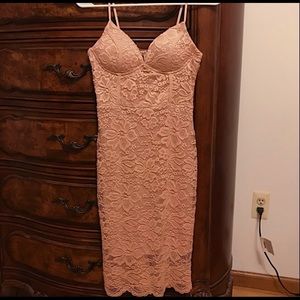 Pink Bodycon Midi Dress